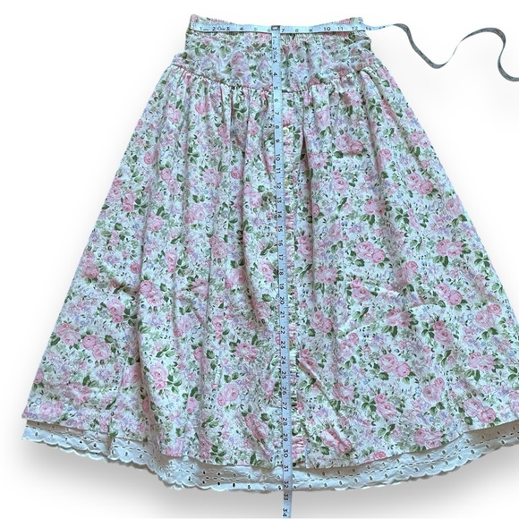 Vintage Floral A-Line Midi Skirt Size Small - Picture 5 of 8